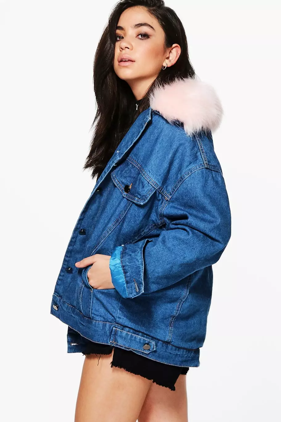 Denim trucker best sale jacket with fur